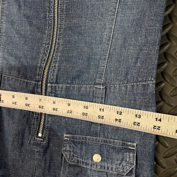 The Children's Place Denim Dress Utility Pockets Full Zip Sleeveless Size 12 - Picture 6 of 7